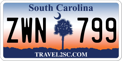 SC license plate ZWN799
