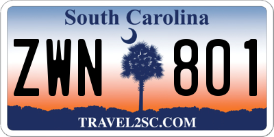 SC license plate ZWN801