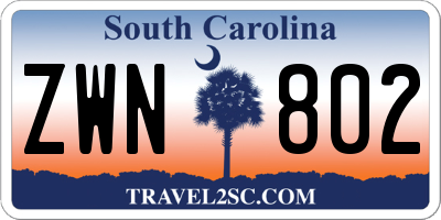 SC license plate ZWN802