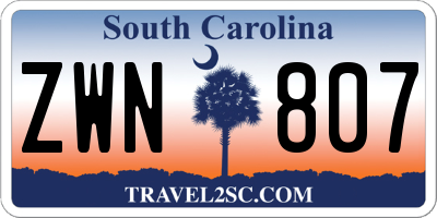 SC license plate ZWN807