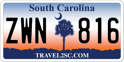 SC license plate ZWN816