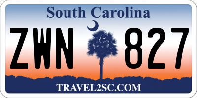 SC license plate ZWN827