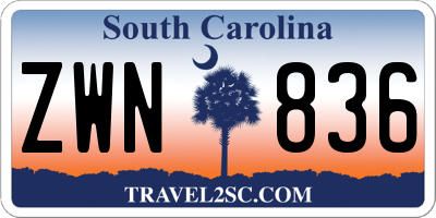 SC license plate ZWN836
