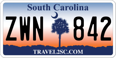 SC license plate ZWN842