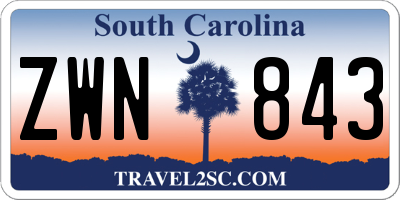 SC license plate ZWN843