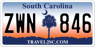 SC license plate ZWN846