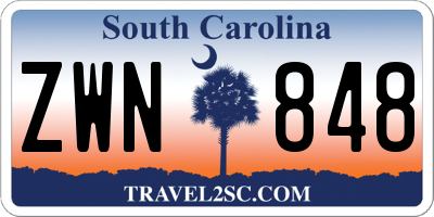SC license plate ZWN848