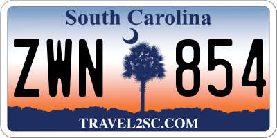 SC license plate ZWN854