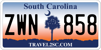 SC license plate ZWN858