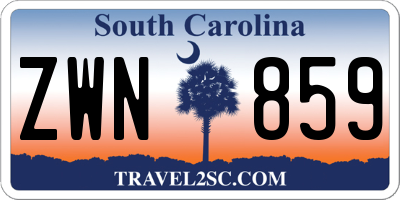 SC license plate ZWN859
