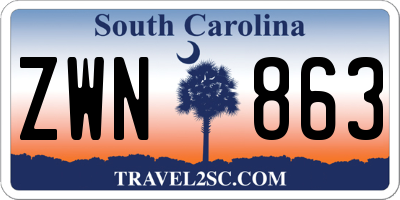 SC license plate ZWN863