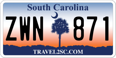 SC license plate ZWN871
