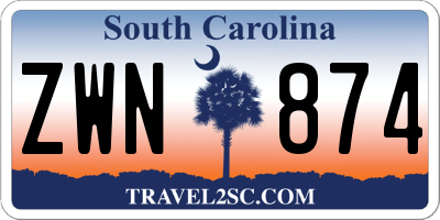 SC license plate ZWN874