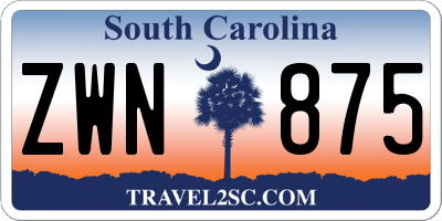 SC license plate ZWN875