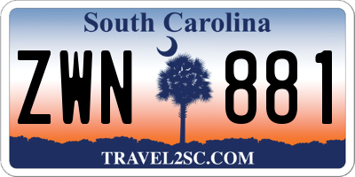 SC license plate ZWN881