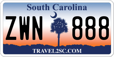 SC license plate ZWN888