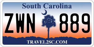 SC license plate ZWN889