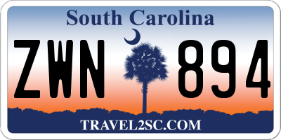 SC license plate ZWN894