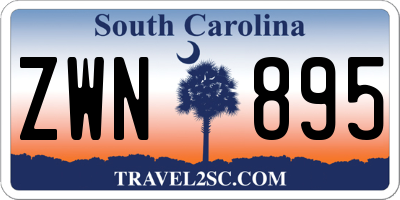 SC license plate ZWN895