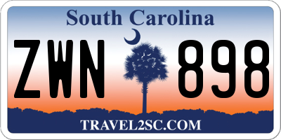 SC license plate ZWN898
