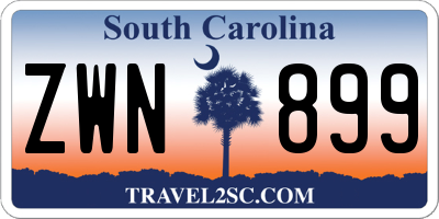 SC license plate ZWN899