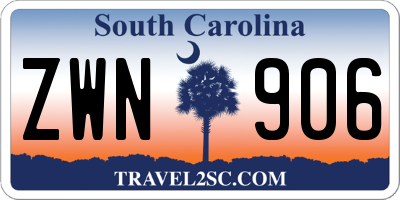 SC license plate ZWN906