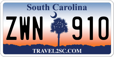 SC license plate ZWN910
