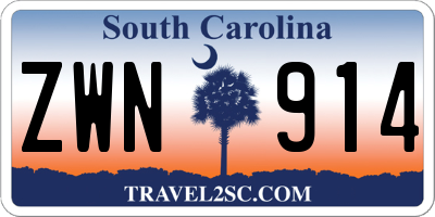 SC license plate ZWN914