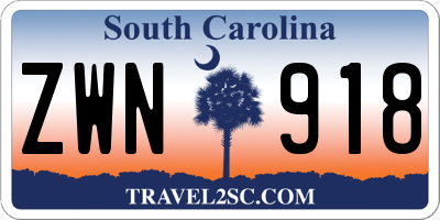 SC license plate ZWN918