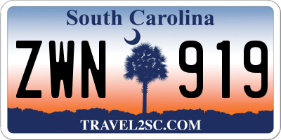 SC license plate ZWN919