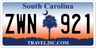 SC license plate ZWN921