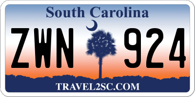 SC license plate ZWN924