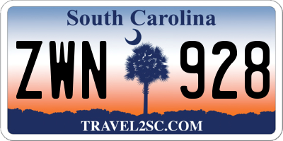 SC license plate ZWN928