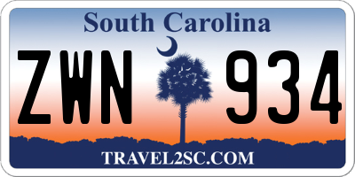SC license plate ZWN934