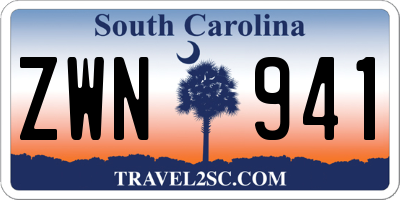 SC license plate ZWN941