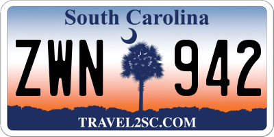 SC license plate ZWN942