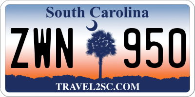 SC license plate ZWN950