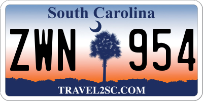 SC license plate ZWN954