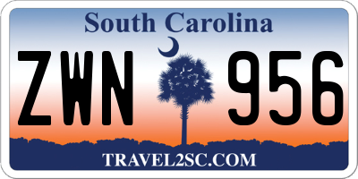SC license plate ZWN956