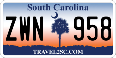 SC license plate ZWN958