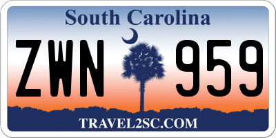 SC license plate ZWN959