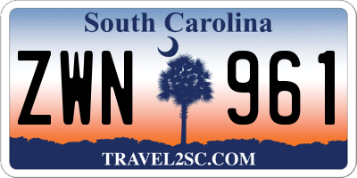 SC license plate ZWN961