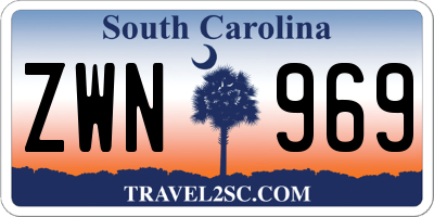 SC license plate ZWN969