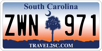 SC license plate ZWN971