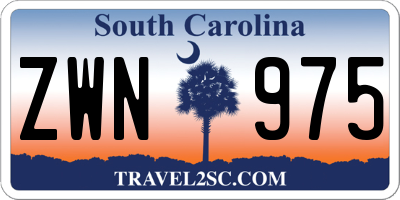 SC license plate ZWN975