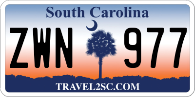 SC license plate ZWN977