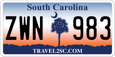 SC license plate ZWN983