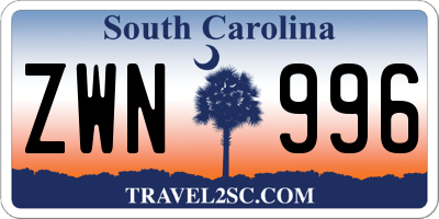 SC license plate ZWN996