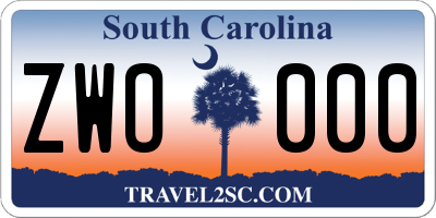 SC license plate ZWO000