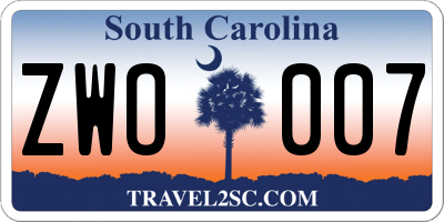 SC license plate ZWO007